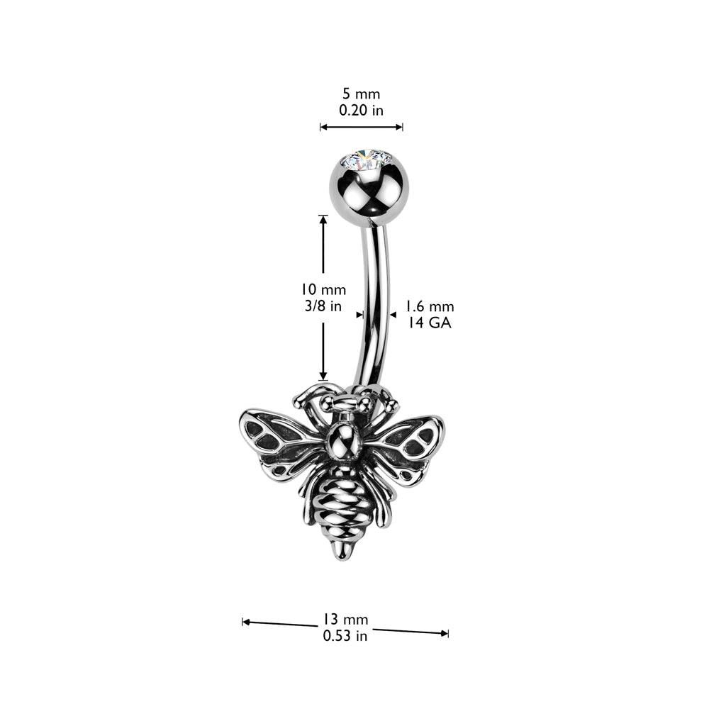Antique Bee Belly Ring 14g