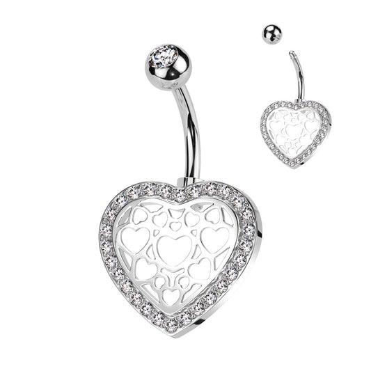 Premium Heart Web Navel Barbell 14g