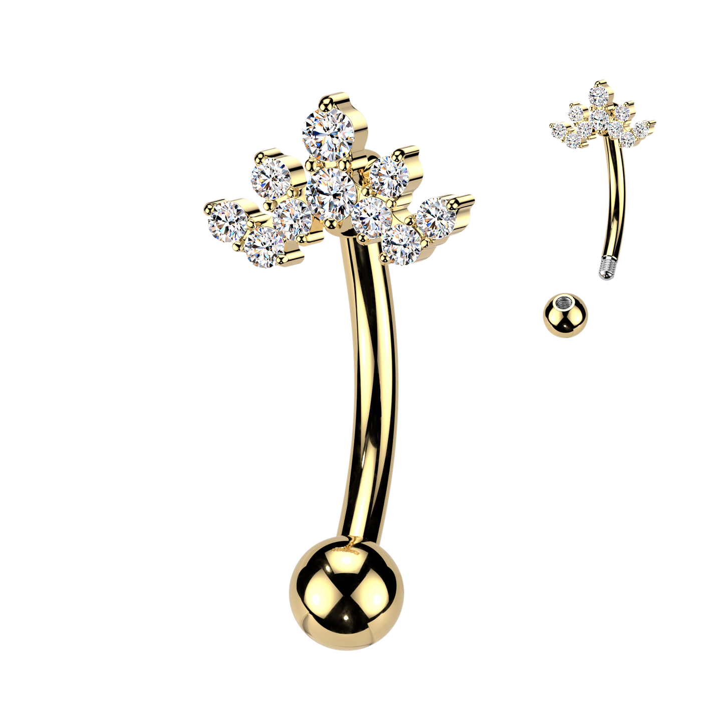 Crystal Bloom Navel Barbell 14g