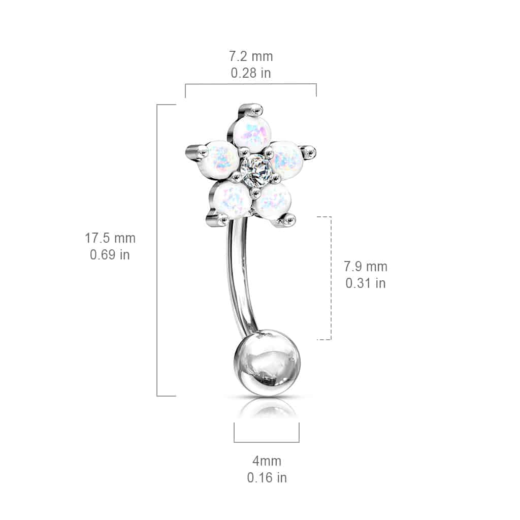 Opal Flower Curved Barbell 16g (5)