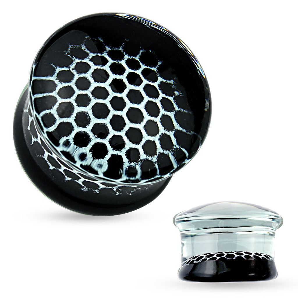 Honeycomb Glass Double Flare Plugs 2g - 5/8"