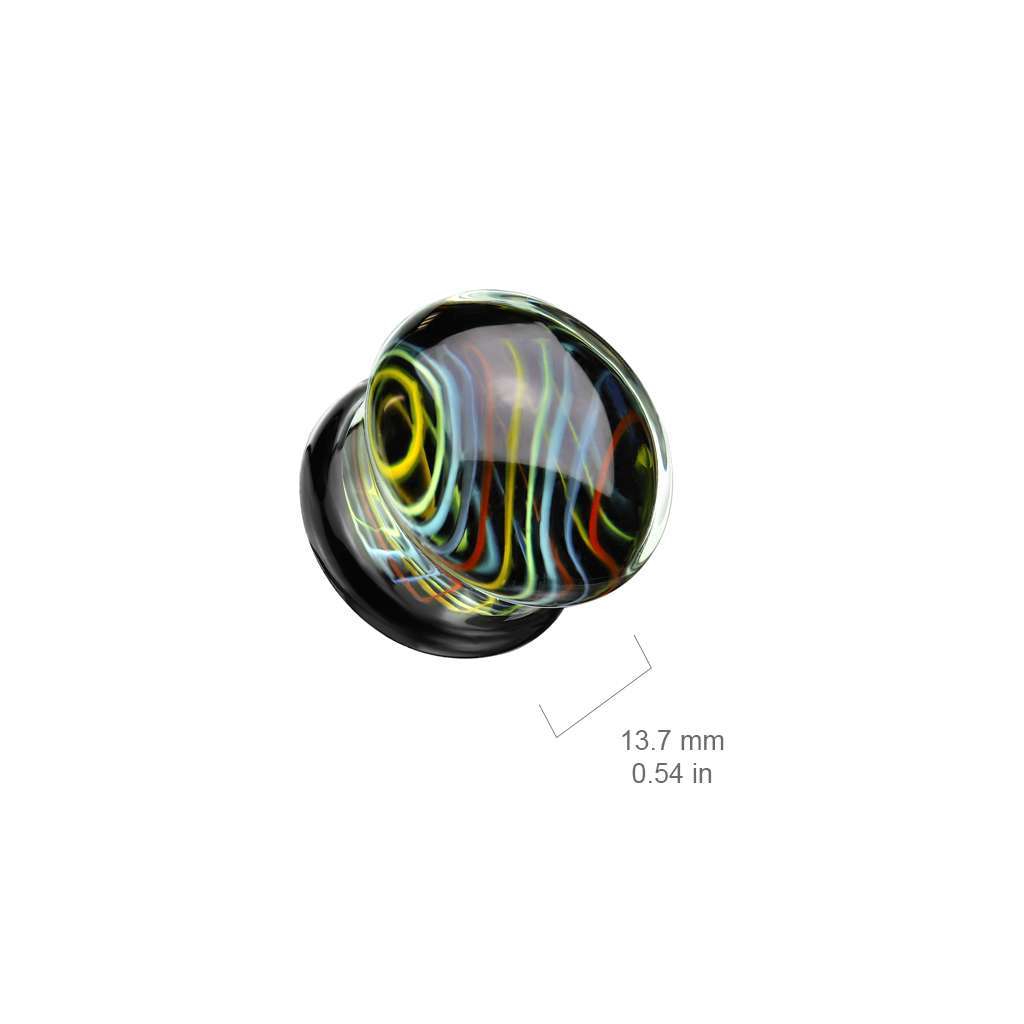 Prismatic Glass Plug 2g, 0g, 00g, 1-2, 9-16, 5-8, 3-4, 7-8, 1inch (1)