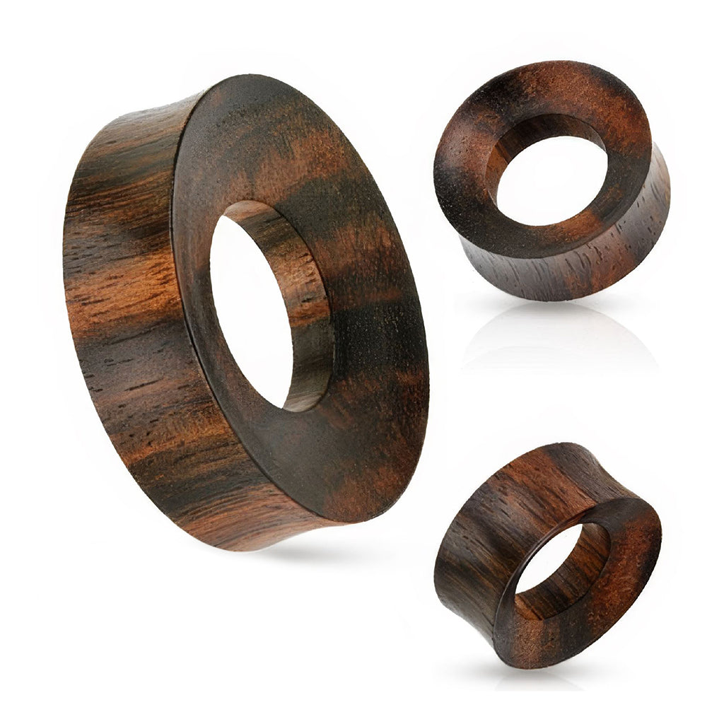 Sono Wood Concave Double Flared Tunnels 1" - 2"