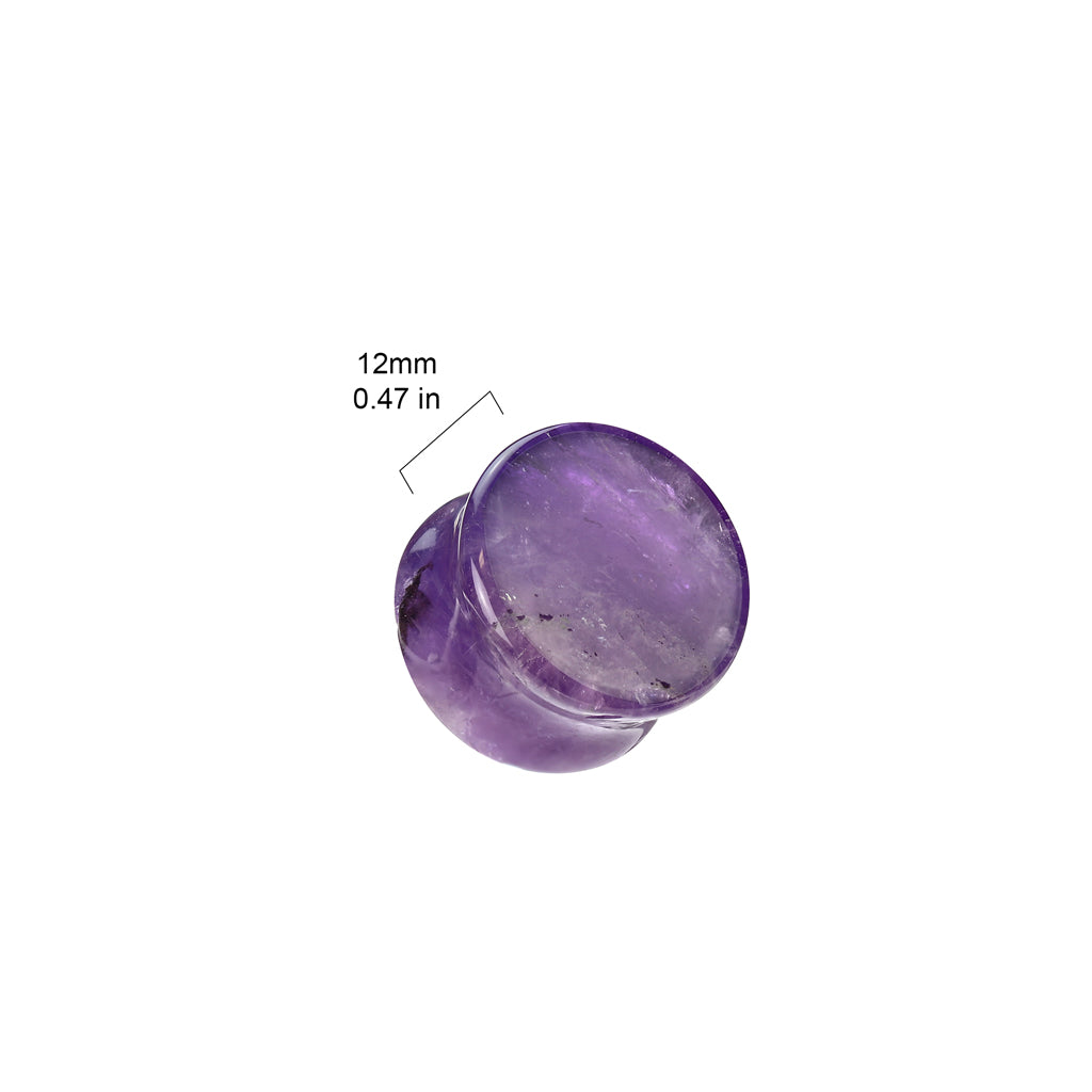 Amethyst Stone Plugs 2g - 1"