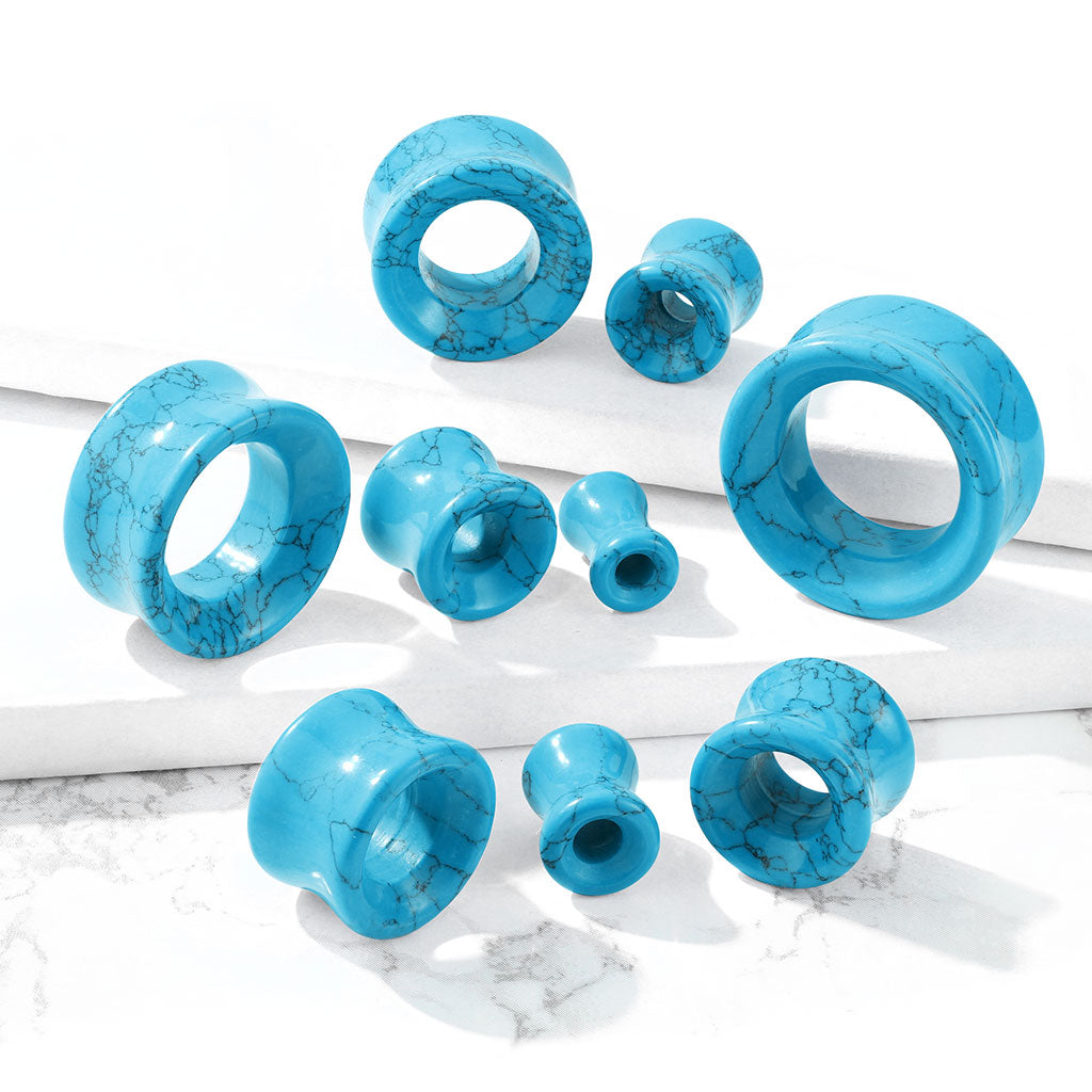 Turquoise Stone Tunnels 2g - 1"