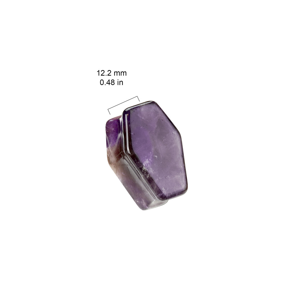Amethyst Stone Coffin Double Flare Plugs 2g - 1"