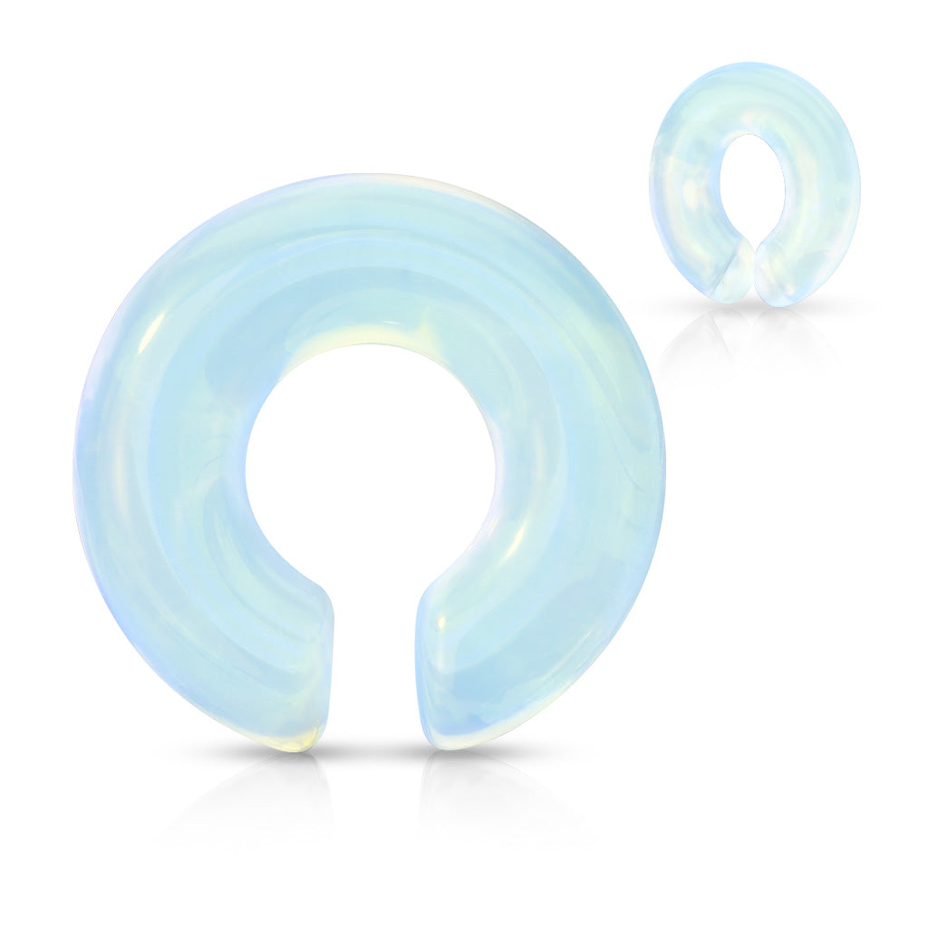 Opalite Stone Hoop Plugs 2g - 5/8"