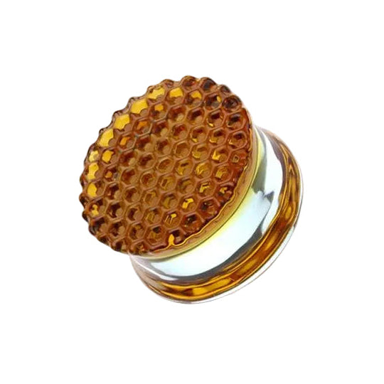 Glass Honeycomb Double Flare Plugs 2g-1"