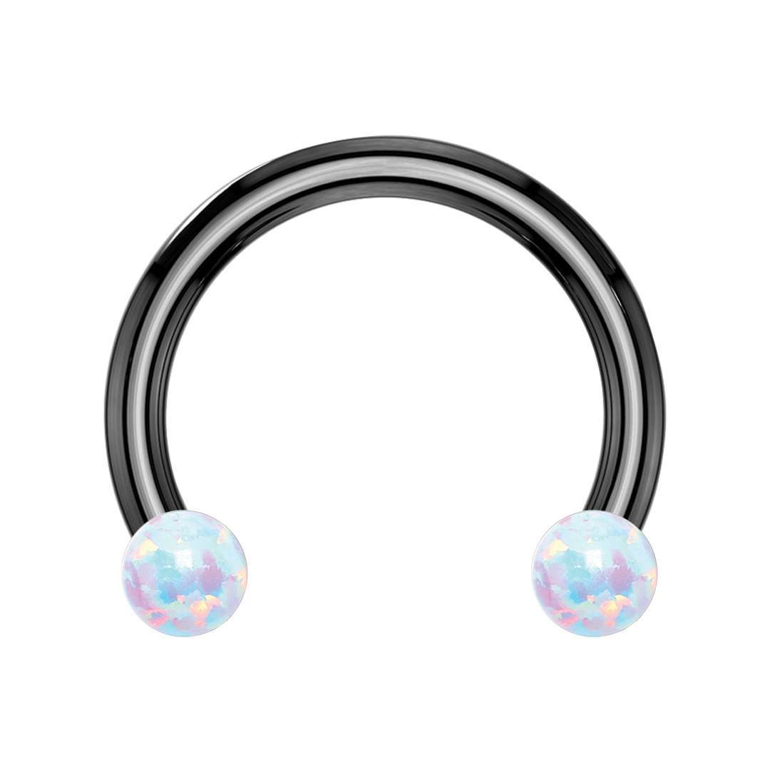 PVD Opal Circular Barbell White