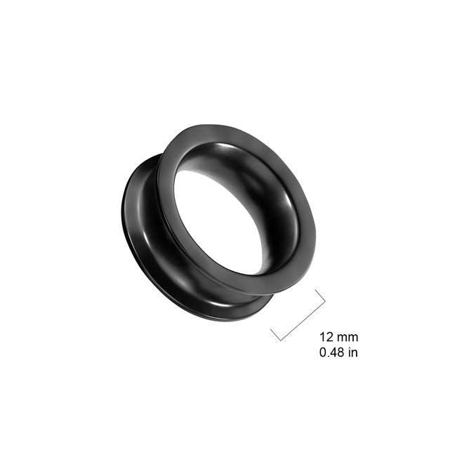 Black Silicone Rounded Edge Double Flare Tunnels 1 1/8" - 1 1/2"