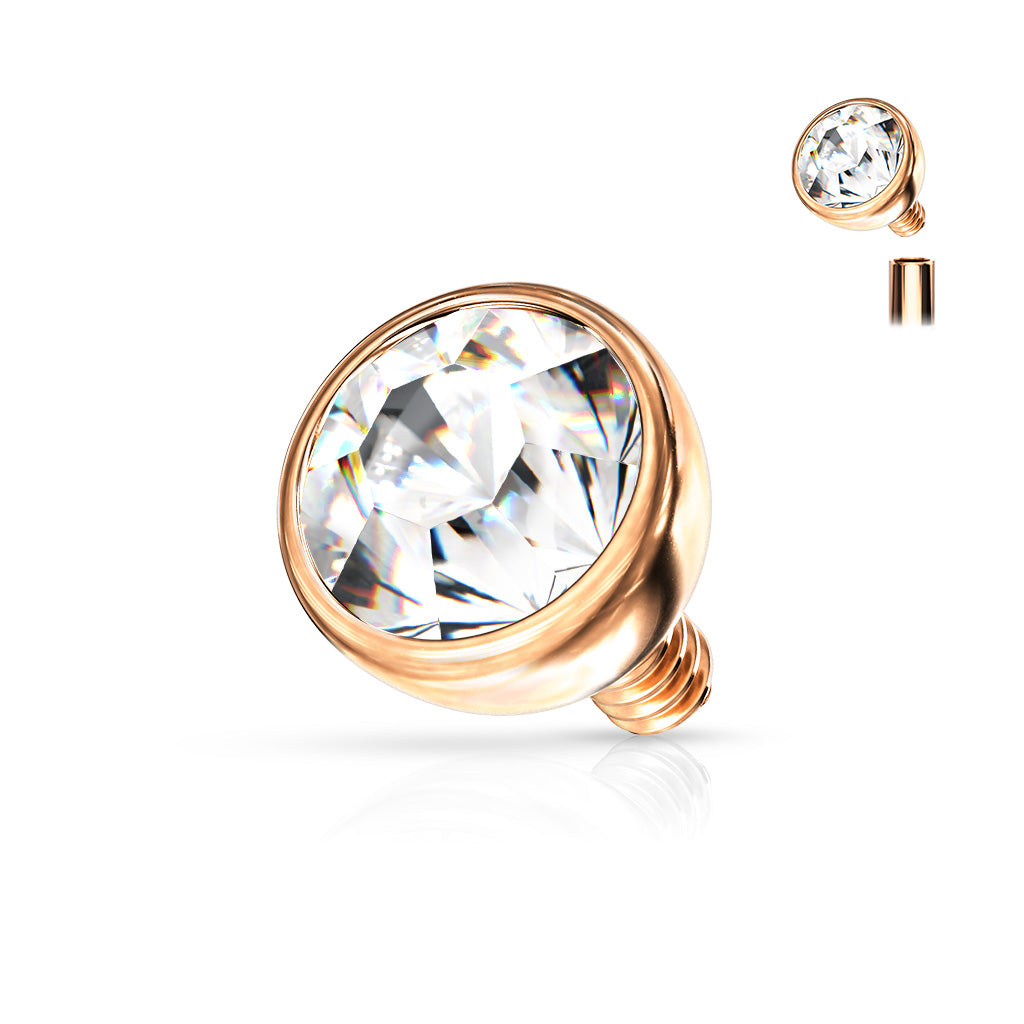 Premium Bezel-Set Crystal Rounded Base Microdermal Top 16g