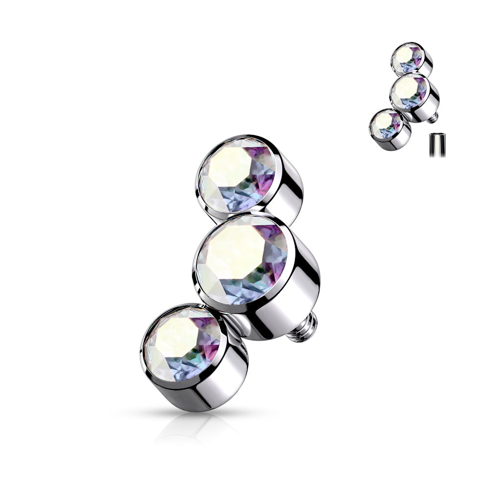 Premium G23 Titanium Crystal Rim Microdermal Top