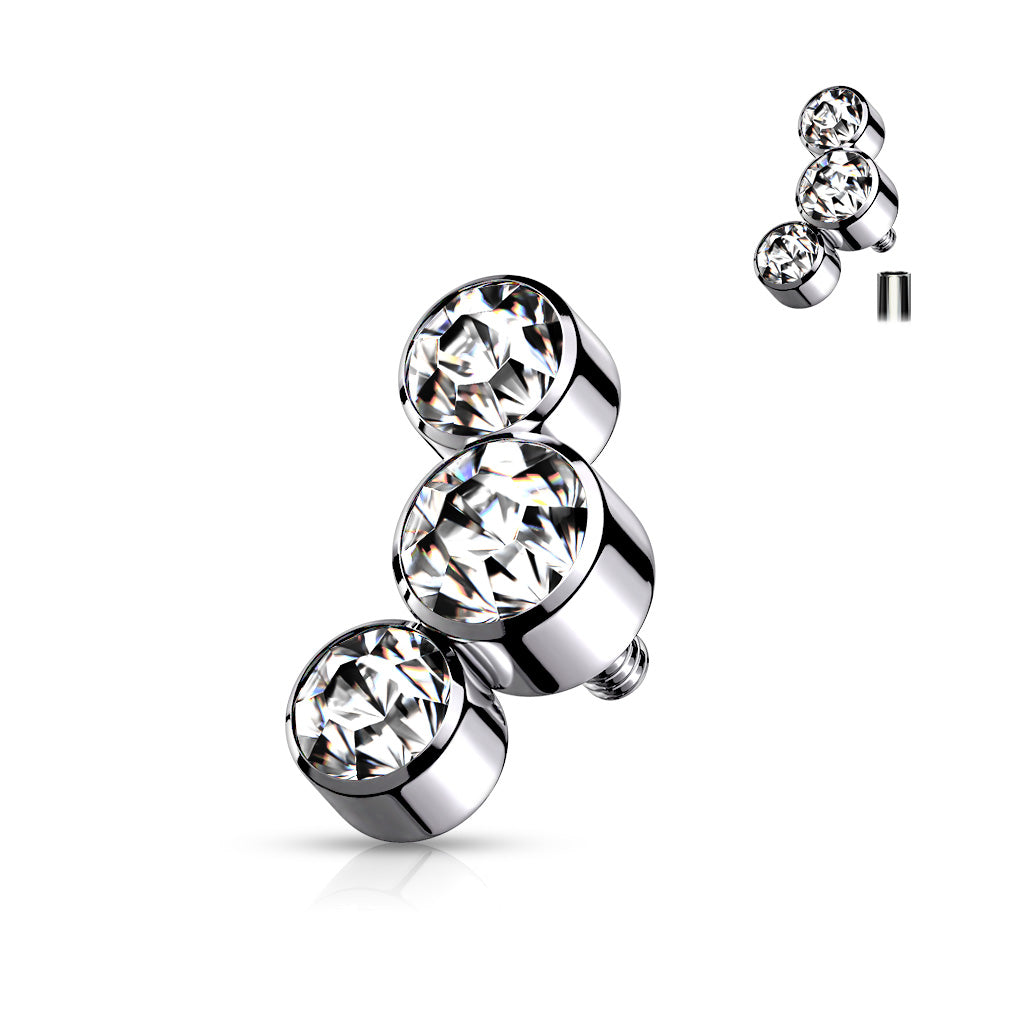 Premium G23 Titanium Crystal Rim Microdermal Top