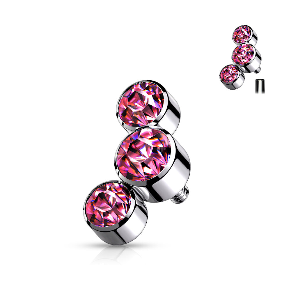 Premium G23 Titanium Crystal Rim Microdermal Top