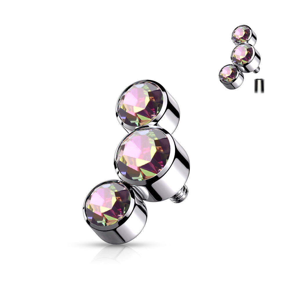 Premium G23 Titanium Crystal Rim Microdermal Top