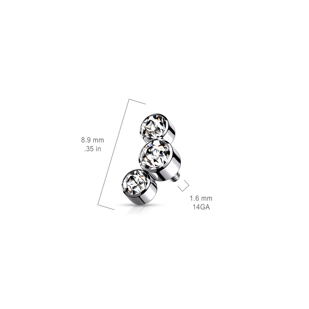 Premium G23 Titanium Crystal Rim Microdermal Top