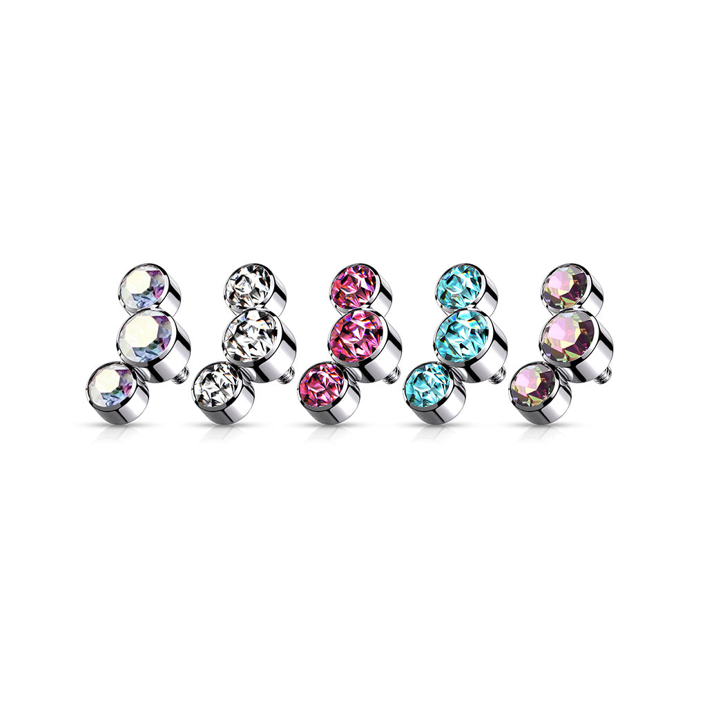 Premium G23 Titanium Crystal Rim Microdermal Top