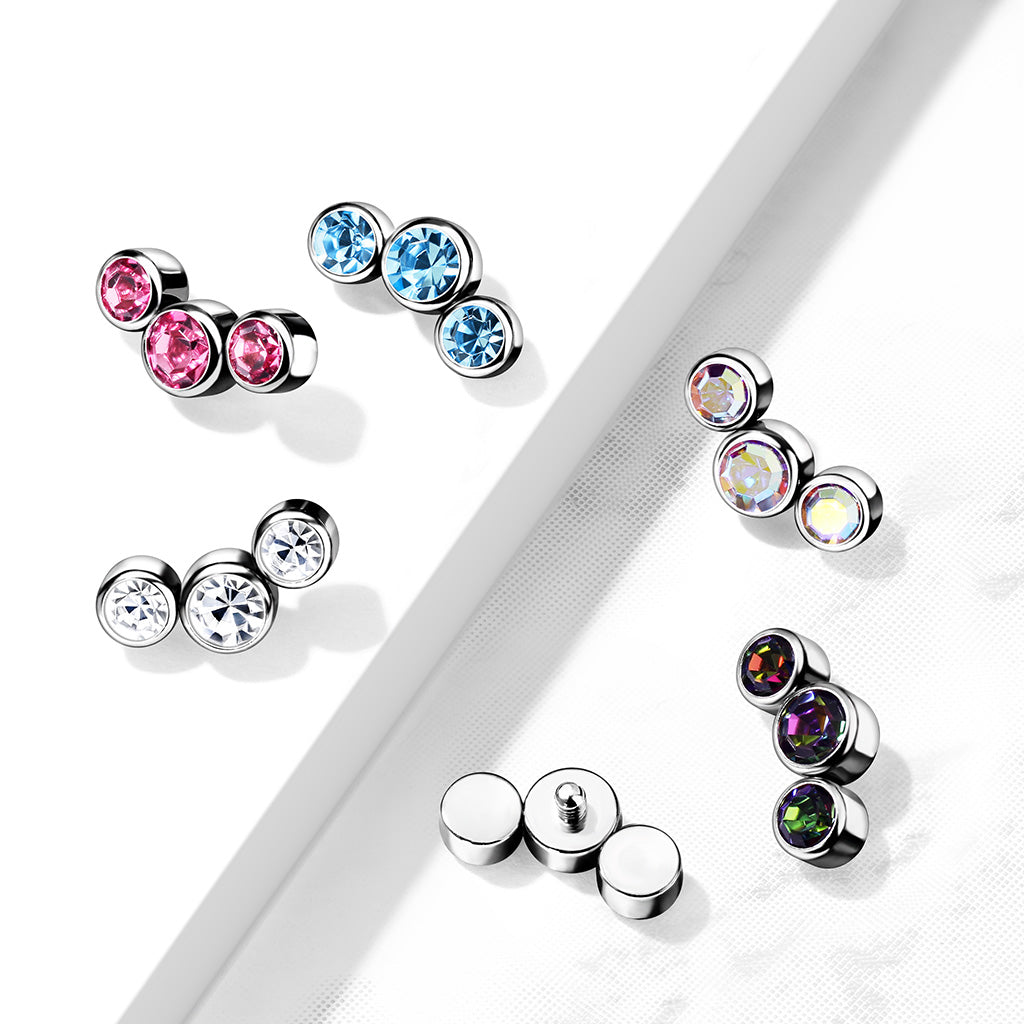 Premium G23 Titanium Crystal Rim Microdermal Top