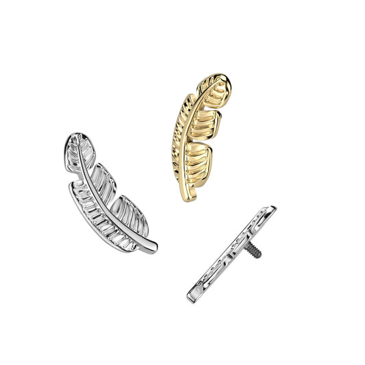 Premium G23 Titanium Feather Microdermal Top 14g