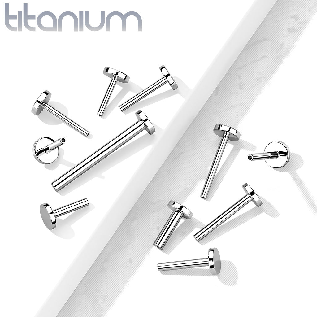 Premium G23 Titanium Threadless Flat Back 4mm Base