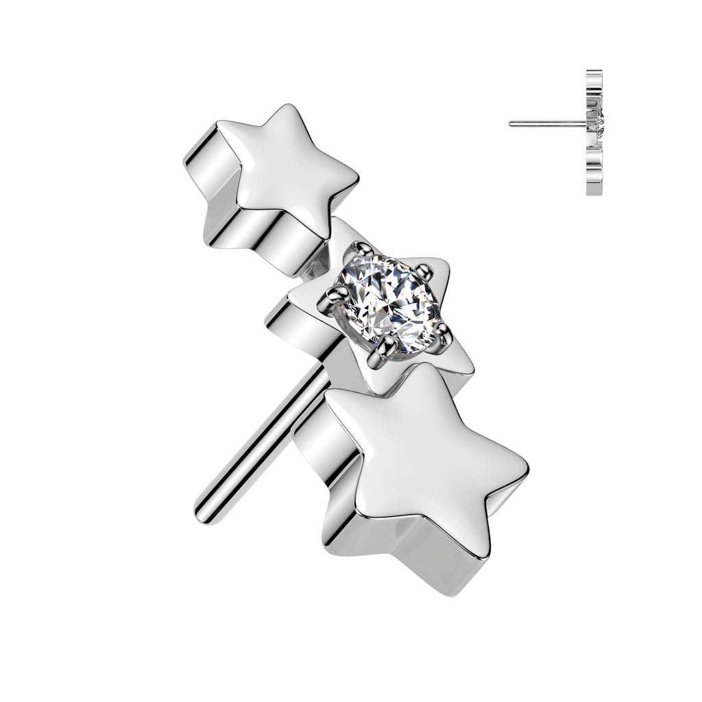 Premium G23 Titanium Crystal Shooting Star Luxe Threadless Top