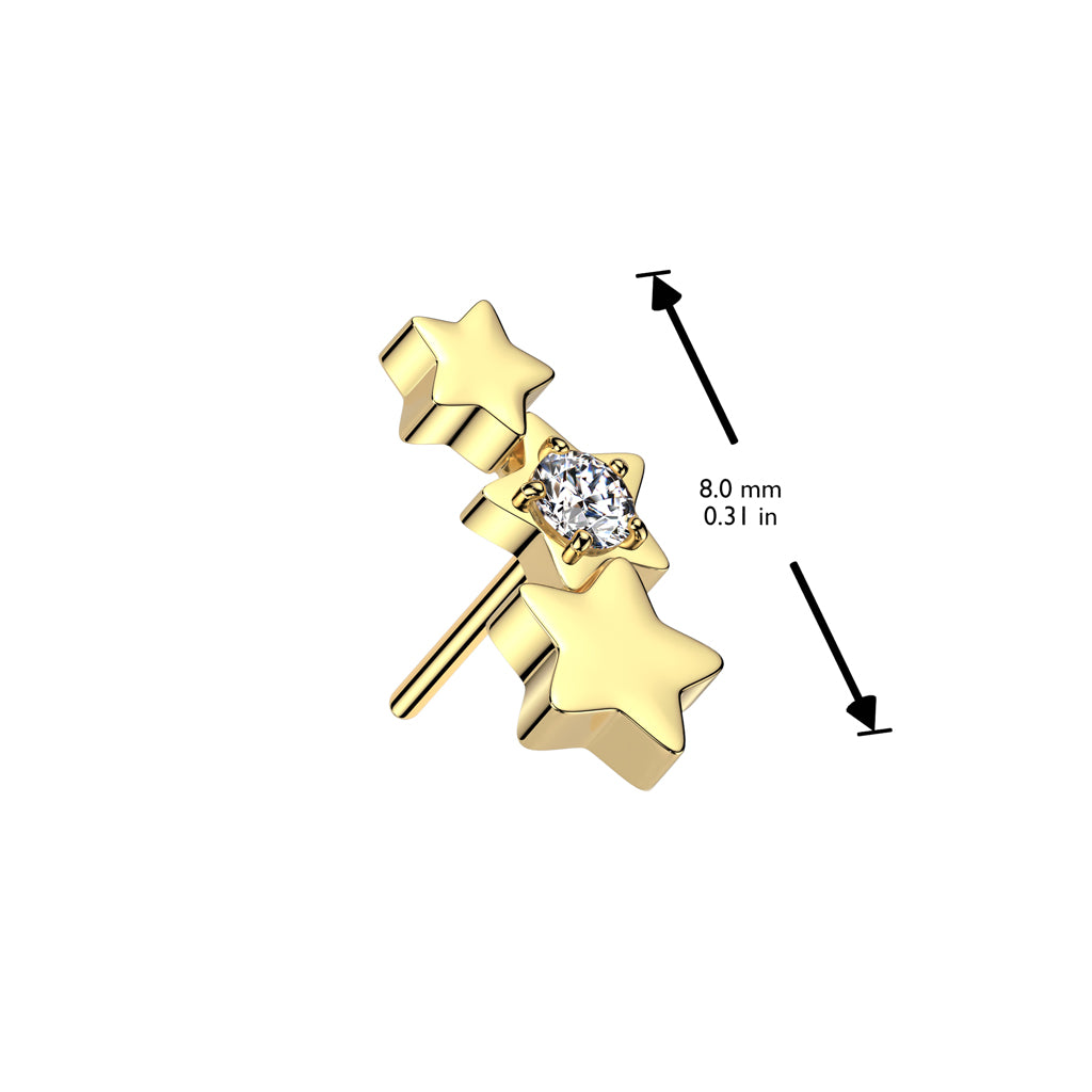 Premium G23 Titanium Crystal Shooting Star Luxe Threadless Top