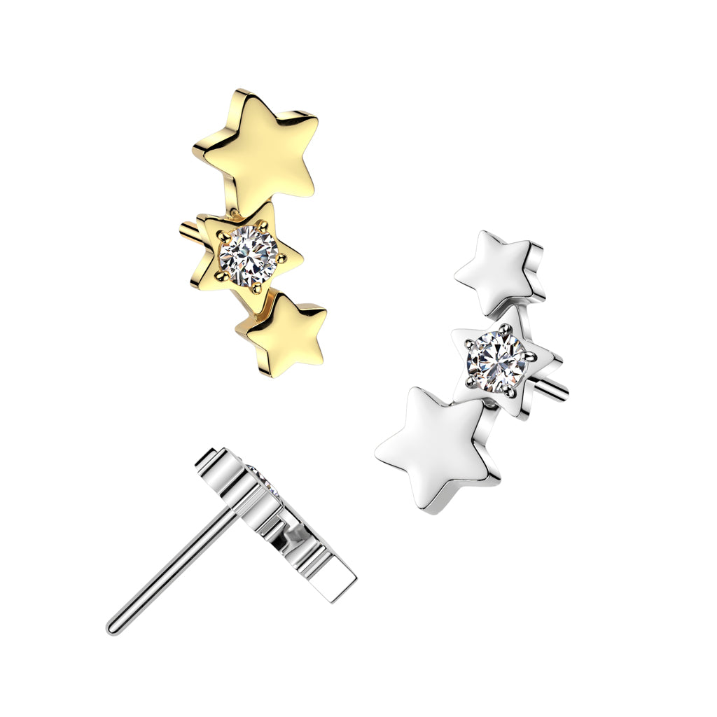 Premium G23 Titanium Crystal Shooting Star Luxe Threadless Top