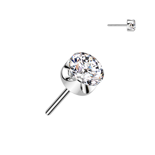 Premium G23 Titanium Rounded Bezel-Cut Crystal Luxe Threadless Top