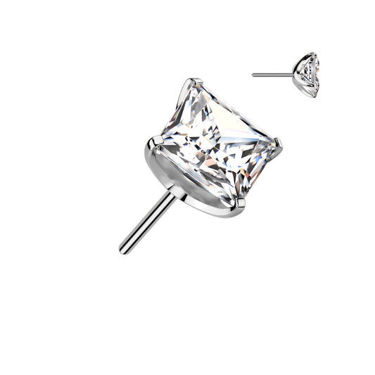 Premium G23 Titanium Princess-Cut Luxe Threadless Top