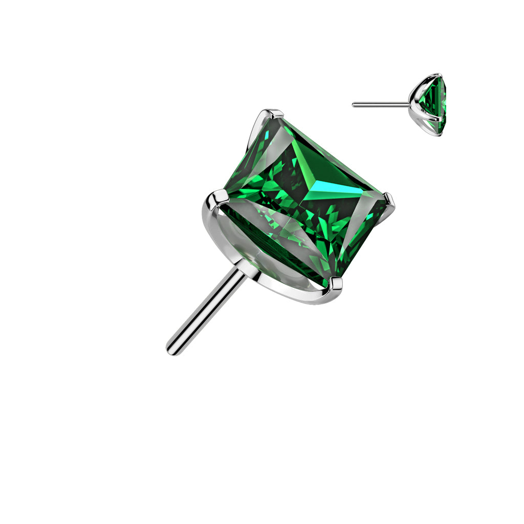 PREMIUM Titanium Diamond Claw-Set Crystal Stud Threadless Top
