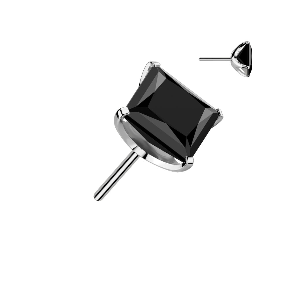 PREMIUM Titanium Diamond Claw-Set Crystal Stud Threadless Top