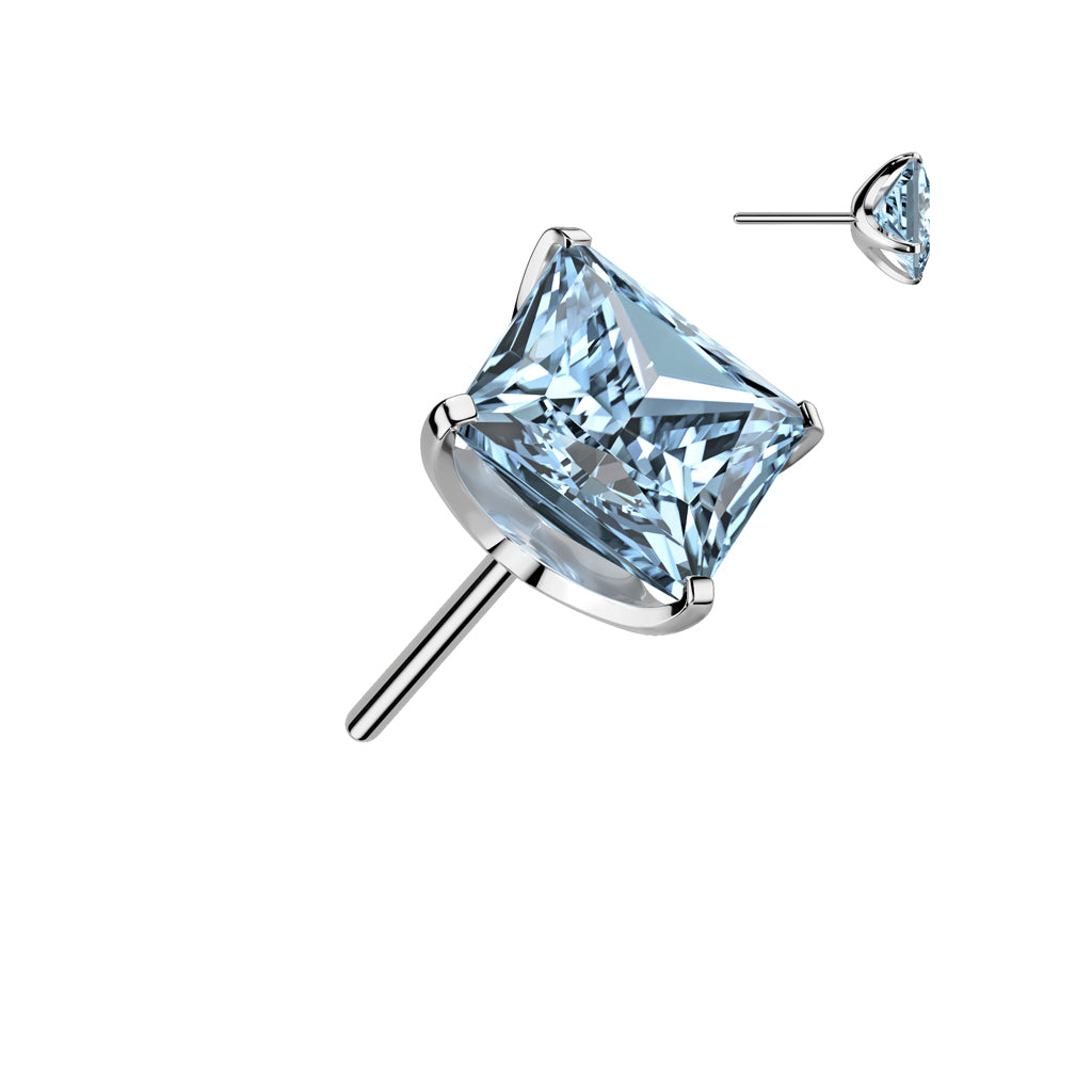 PREMIUM Titanium Diamond Claw-Set Crystal Stud Threadless Top