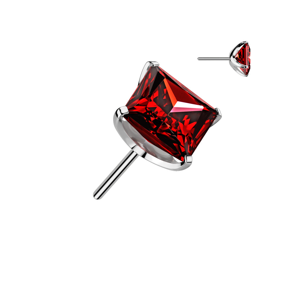 PREMIUM Titanium Diamond Claw-Set Crystal Stud Threadless Top