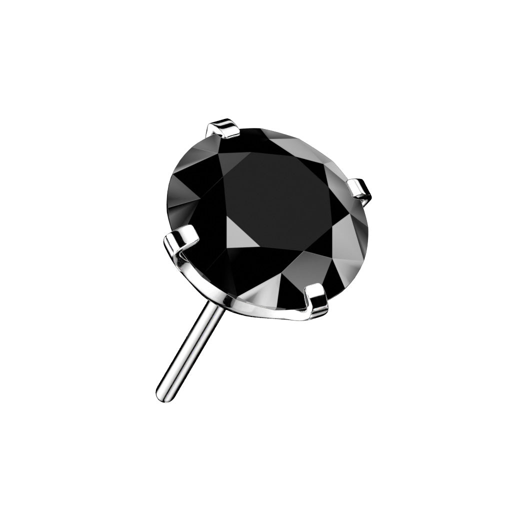 PREMIUM Titanium Round Claw-Set Crystal Stud Luxe Threadless Top