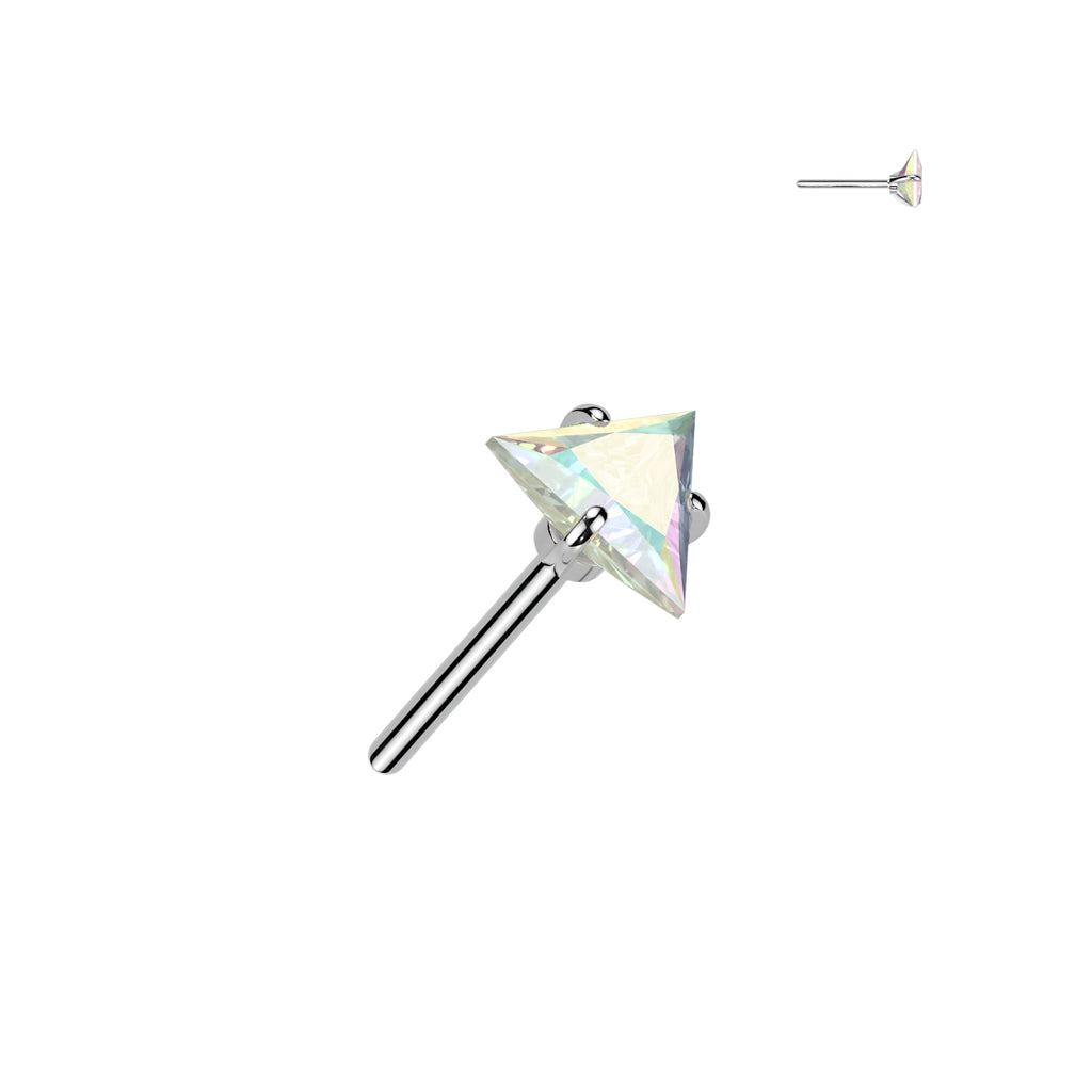 Premium 23 Titanium Triangle Claw-Set Crystal Threadless Top