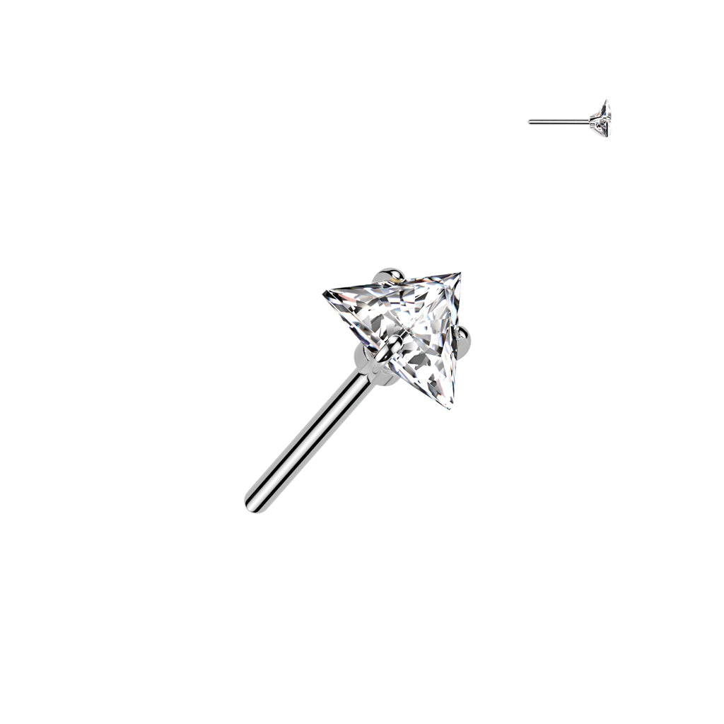 Premium 23 Titanium Triangle Claw-Set Crystal Threadless Top
