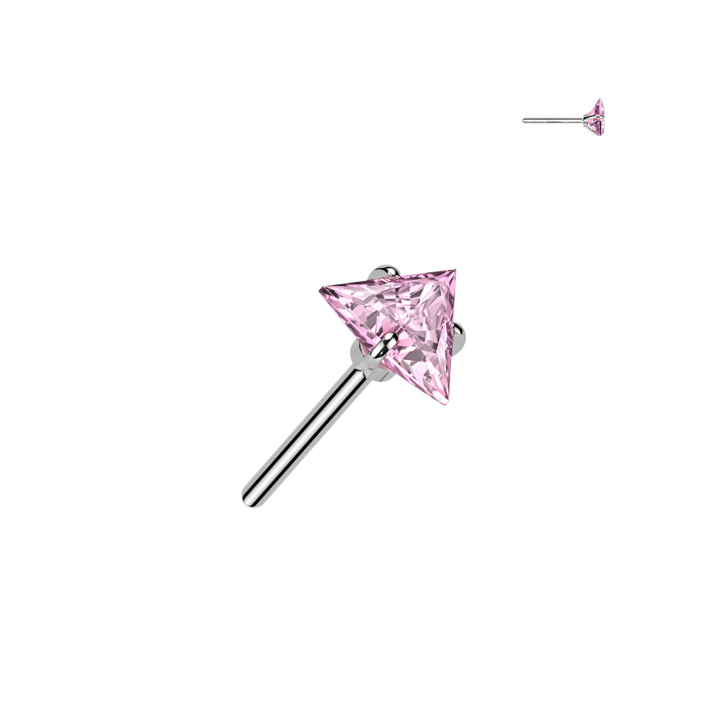 Premium 23 Titanium Triangle Claw-Set Crystal Threadless Top