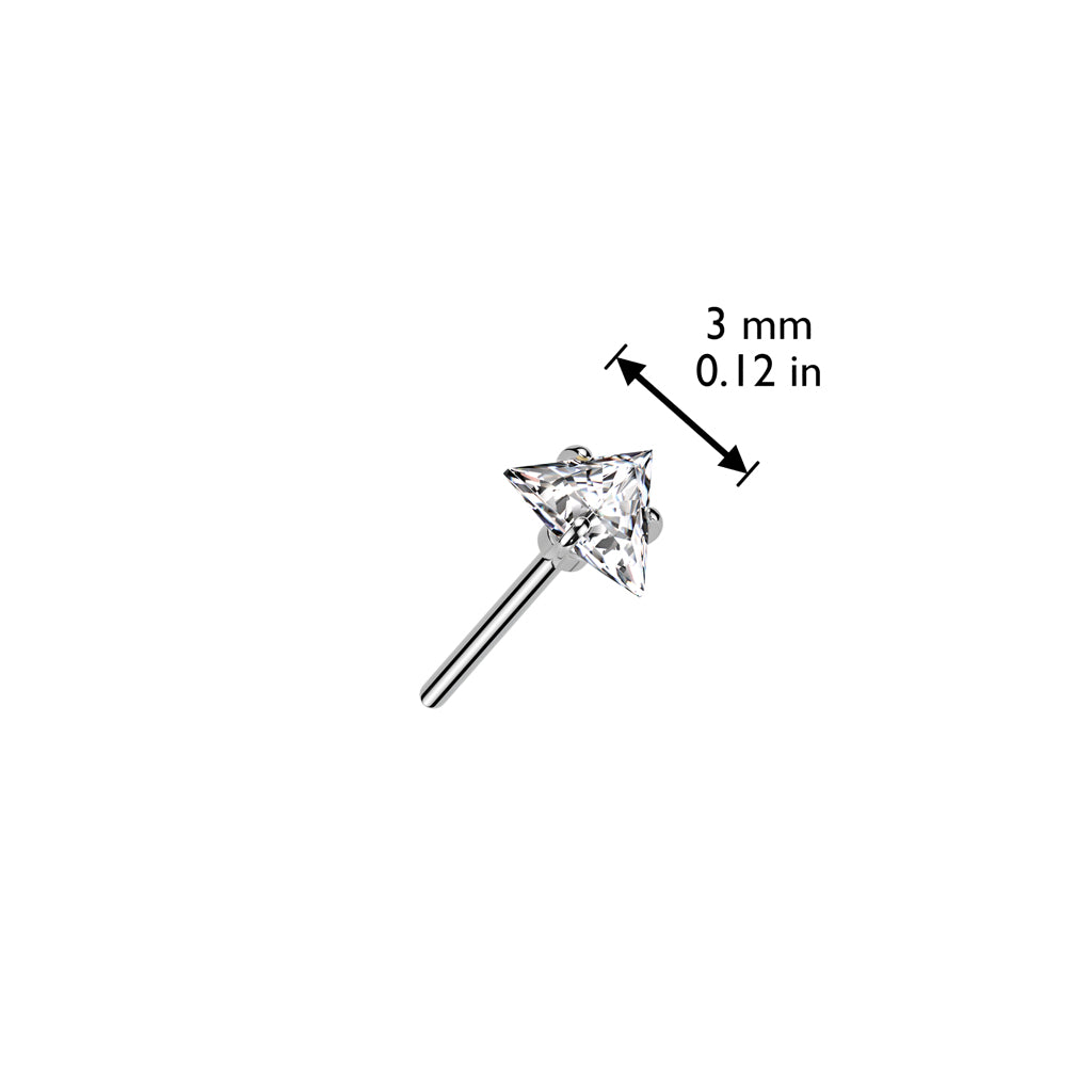 Premium 23 Titanium Triangle Claw-Set Crystal Threadless Top