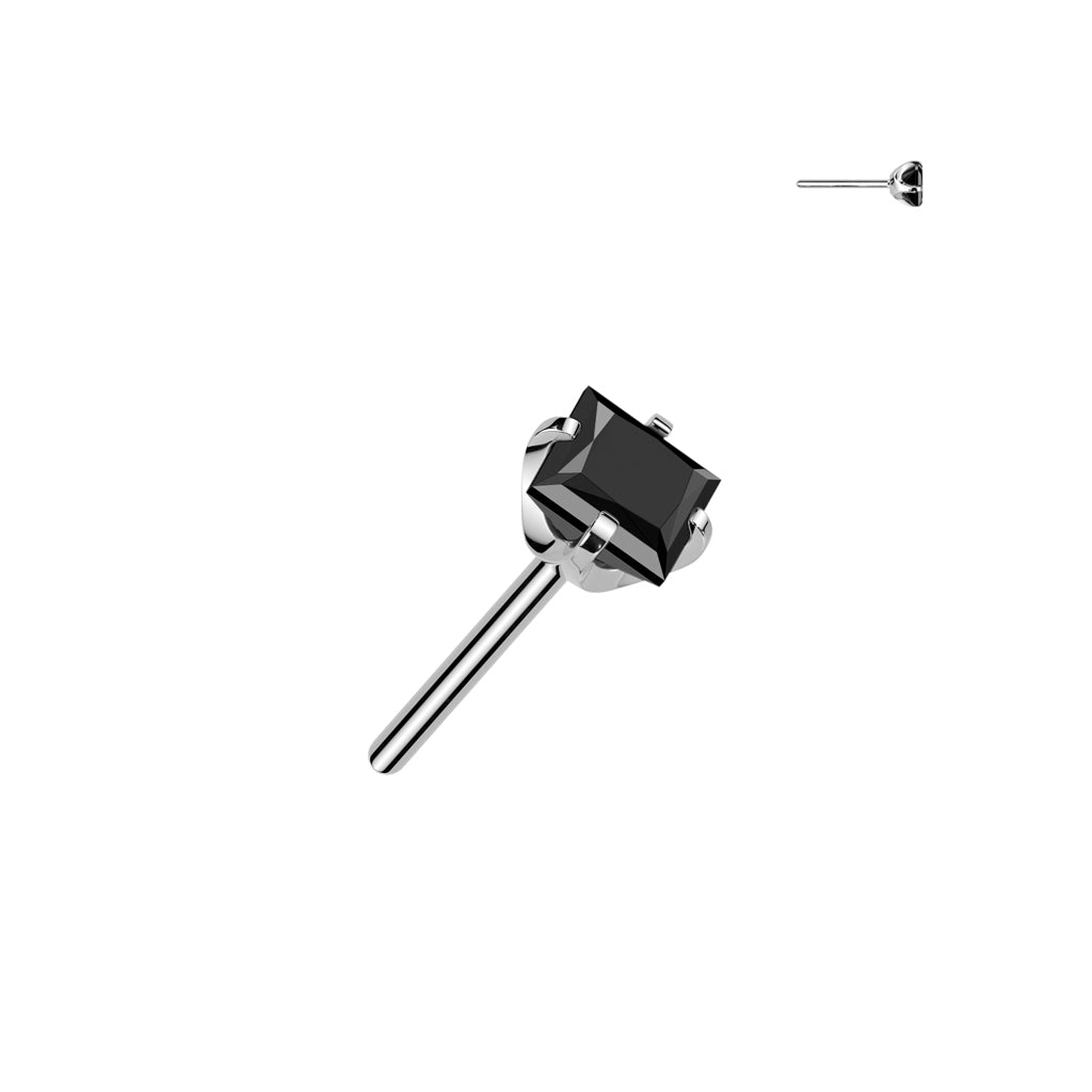Premium G23 Titanium Square Claw-Set Crystal Threadless Top