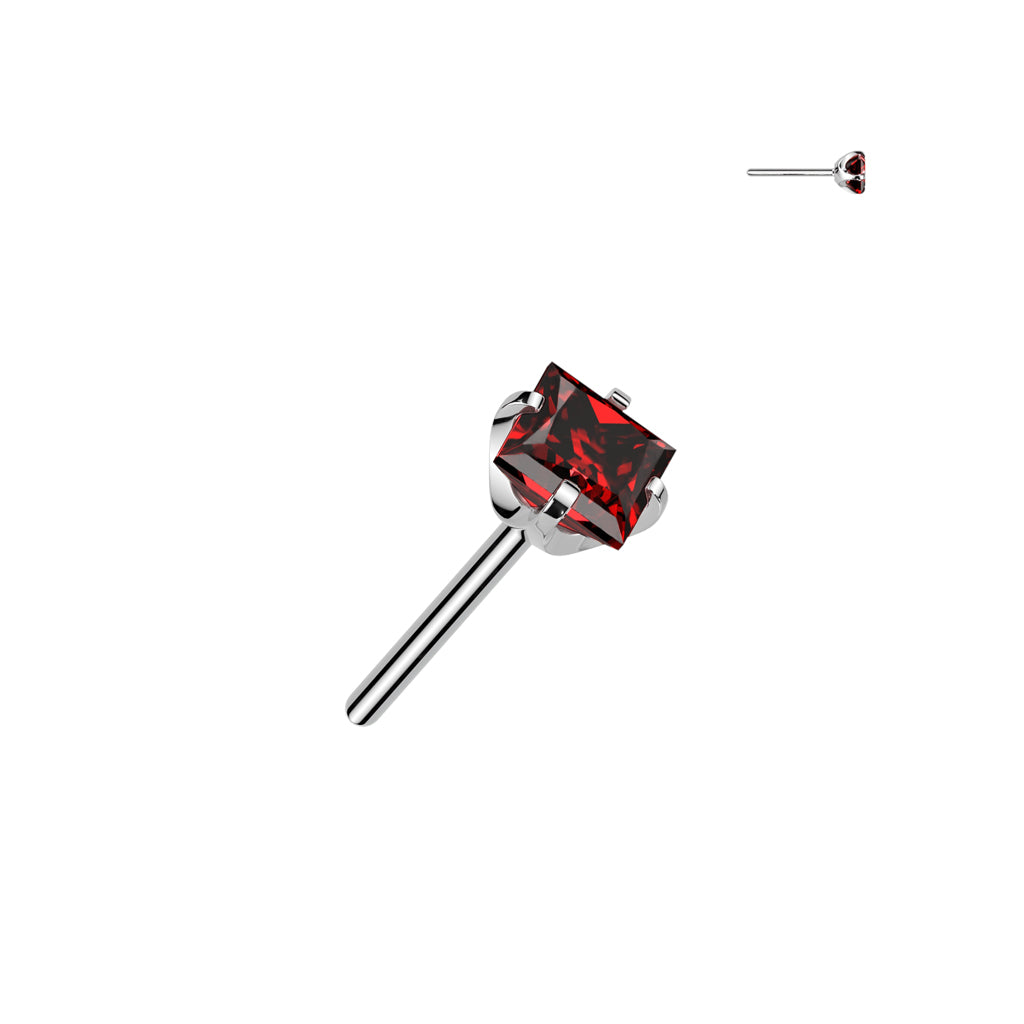 Premium G23 Titanium Square Claw-Set Crystal Threadless Top