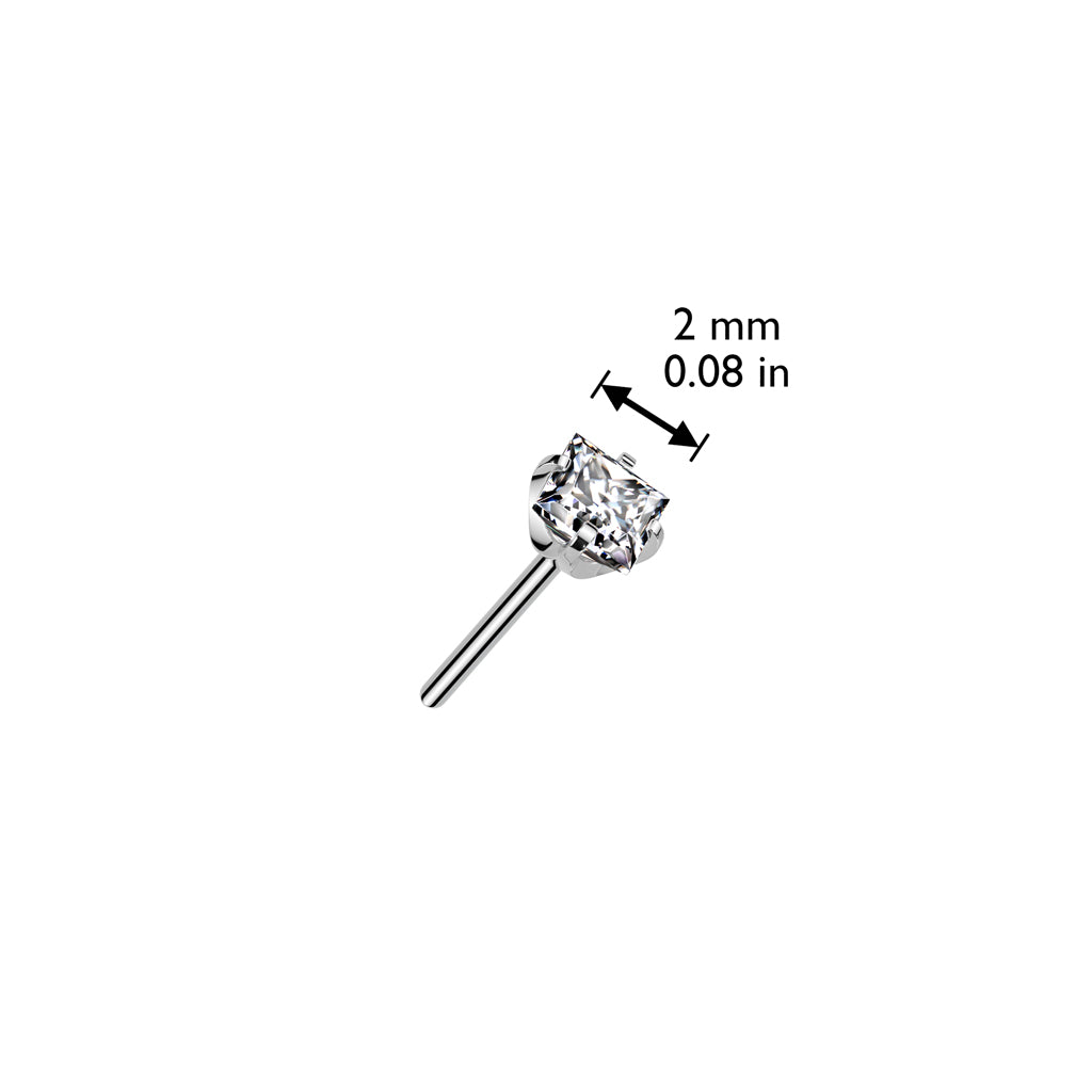Premium G23 Titanium Square Claw-Set Crystal Threadless Top