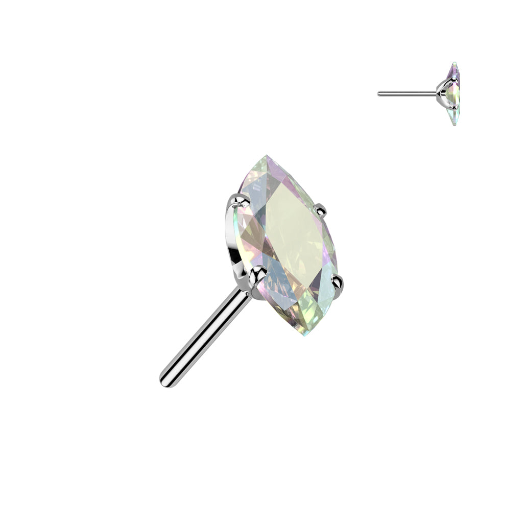 PREMIUM Titanium Claw-Set Marquise Luxe Threadless Top