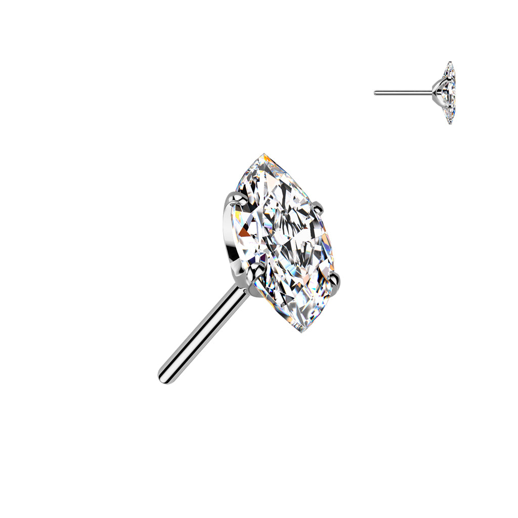 PREMIUM Titanium Claw-Set Marquise Luxe Threadless Top