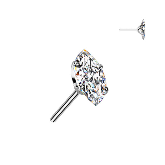 Premium G23 Titanium Claw-Set Marquise Luxe Threadless Top