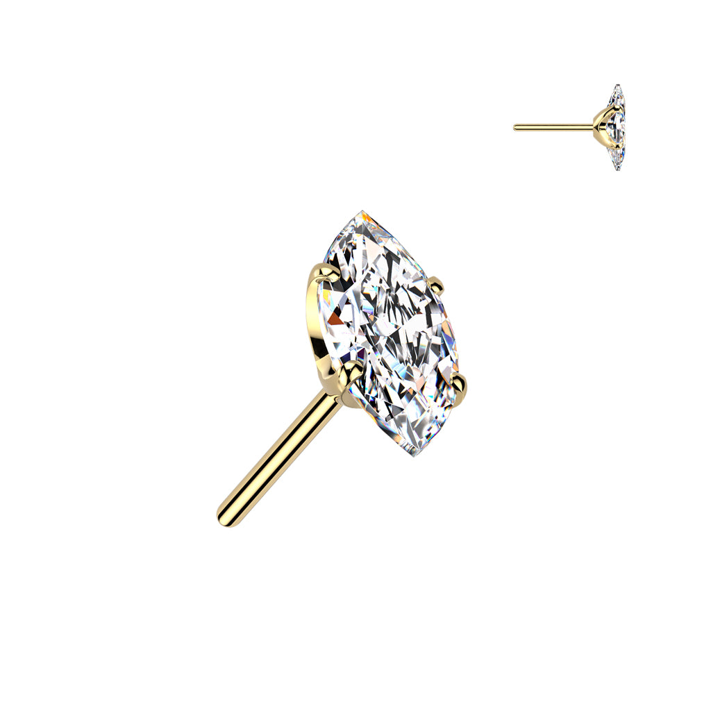 PREMIUM Titanium Claw-Set Marquise Luxe Threadless Top
