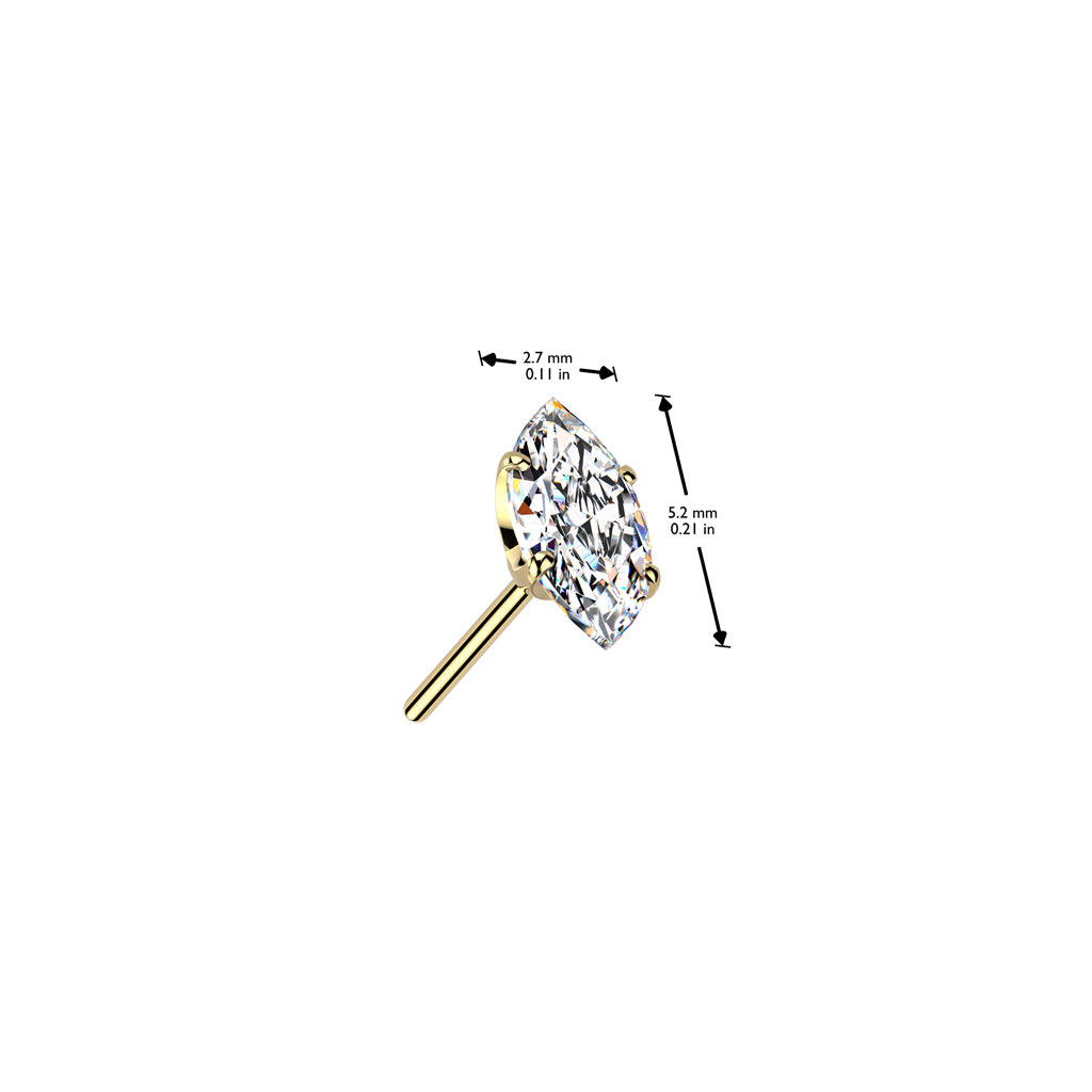 PREMIUM Titanium Claw-Set Marquise Luxe Threadless Top