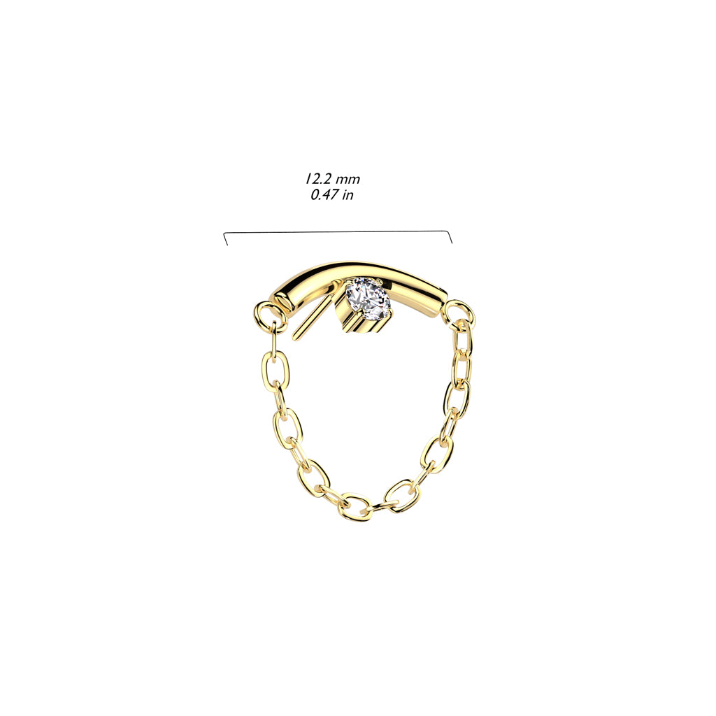 PREMIUM Titanium Crystal Chain Luxe Threadless Top