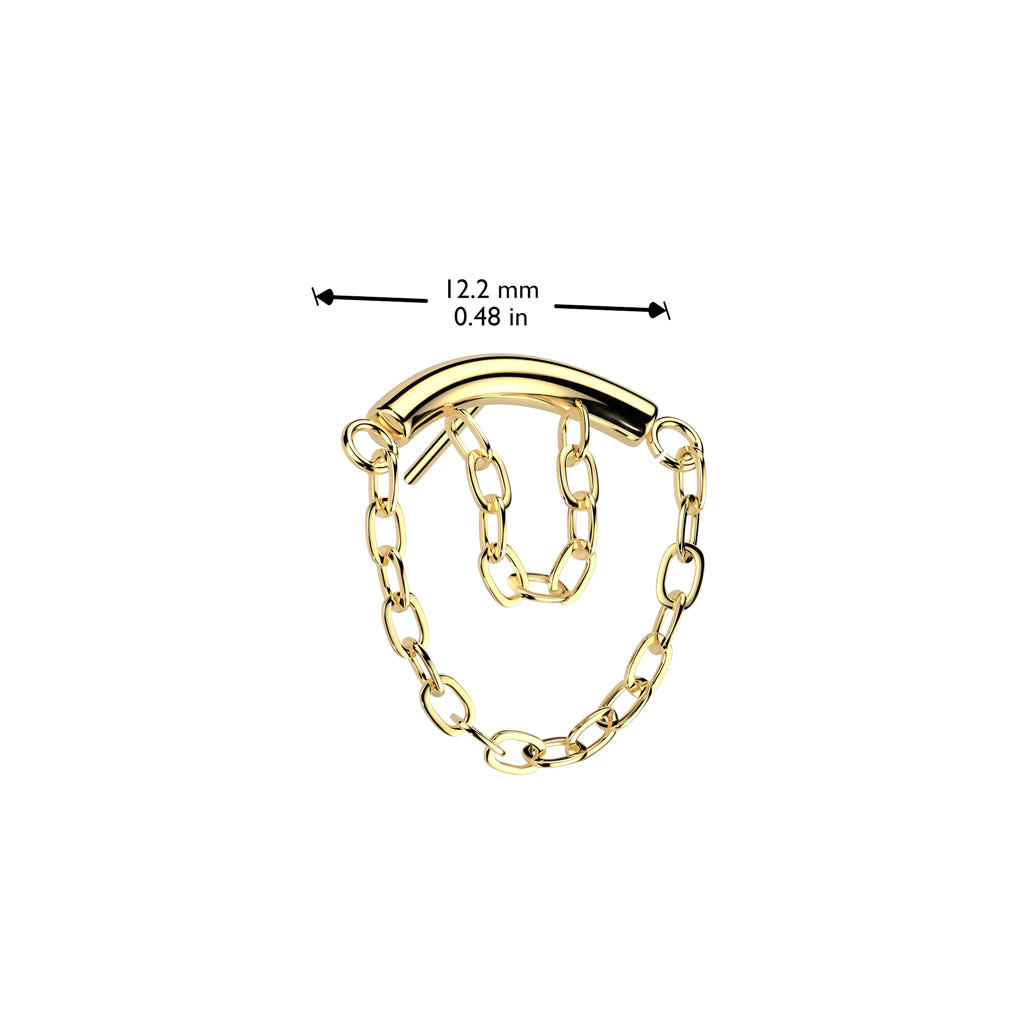 Premium G23 Titanium Stacked Chain Dangle Threadless Top