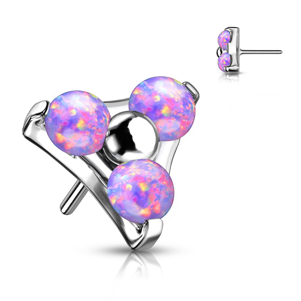 Premium G23 Titanium Triple Claw-Set Opal Threadless Top