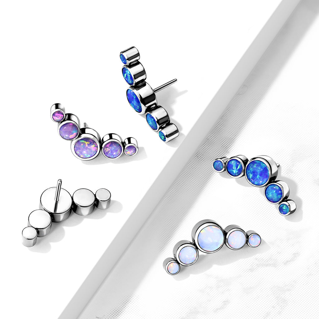 Premium G23 Titanium Curved Opal Luxe Threadless Top